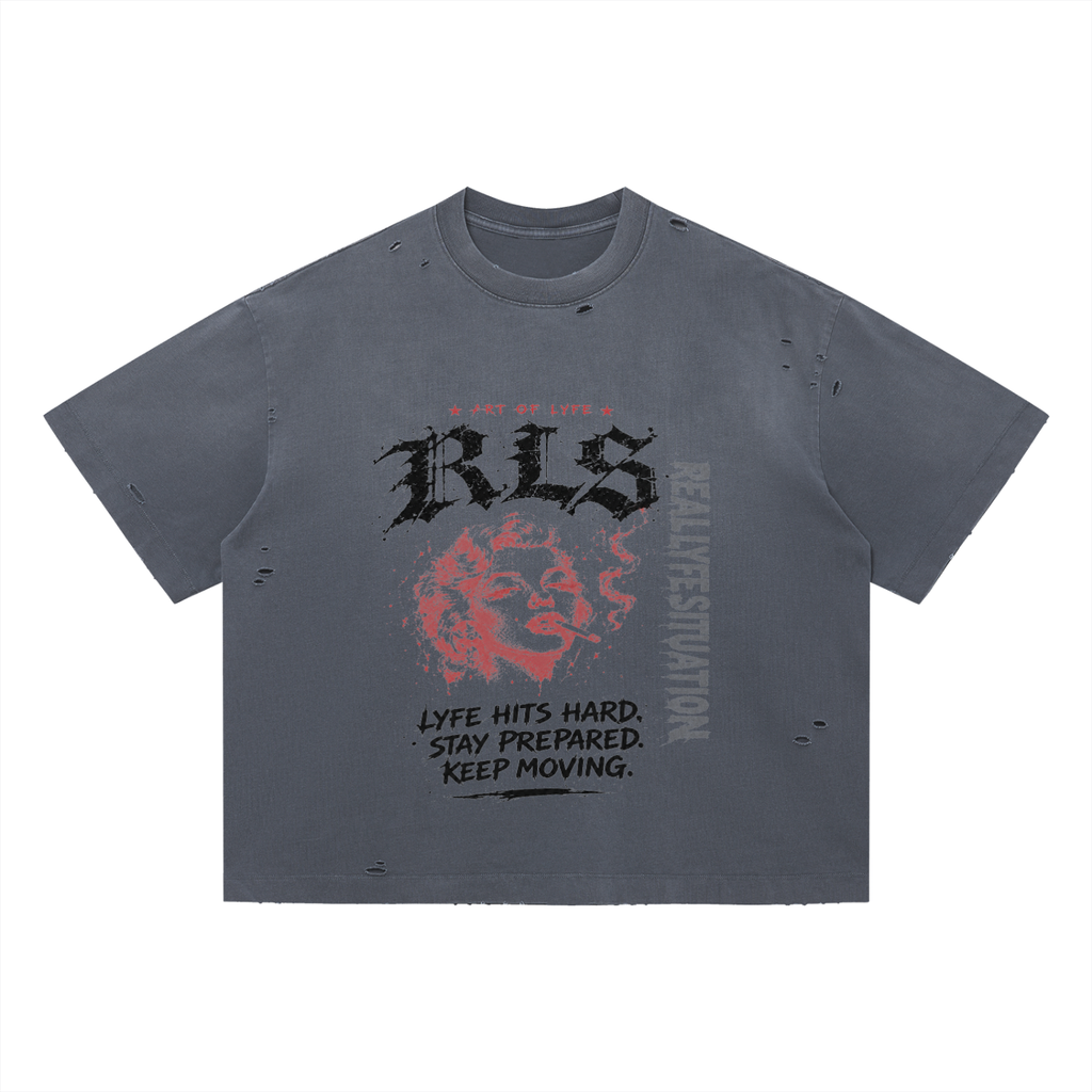 Vintage Washed Distressed Boxy Oversized T-Shirt