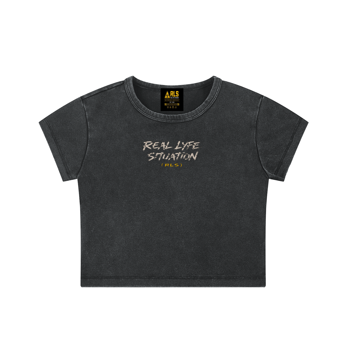 Hazard Snow Washed Crop Top