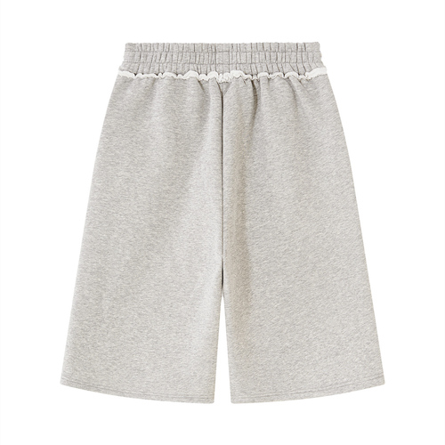 3/4 Raw Edge Fleece Shorts