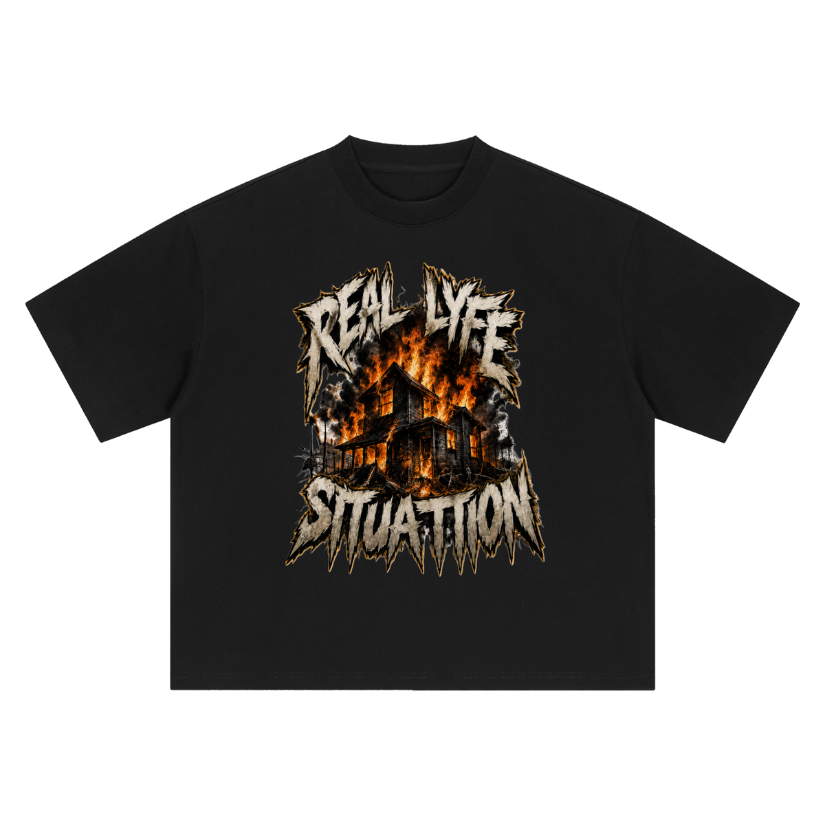 Burning house Boxy Oversized T-Shirt