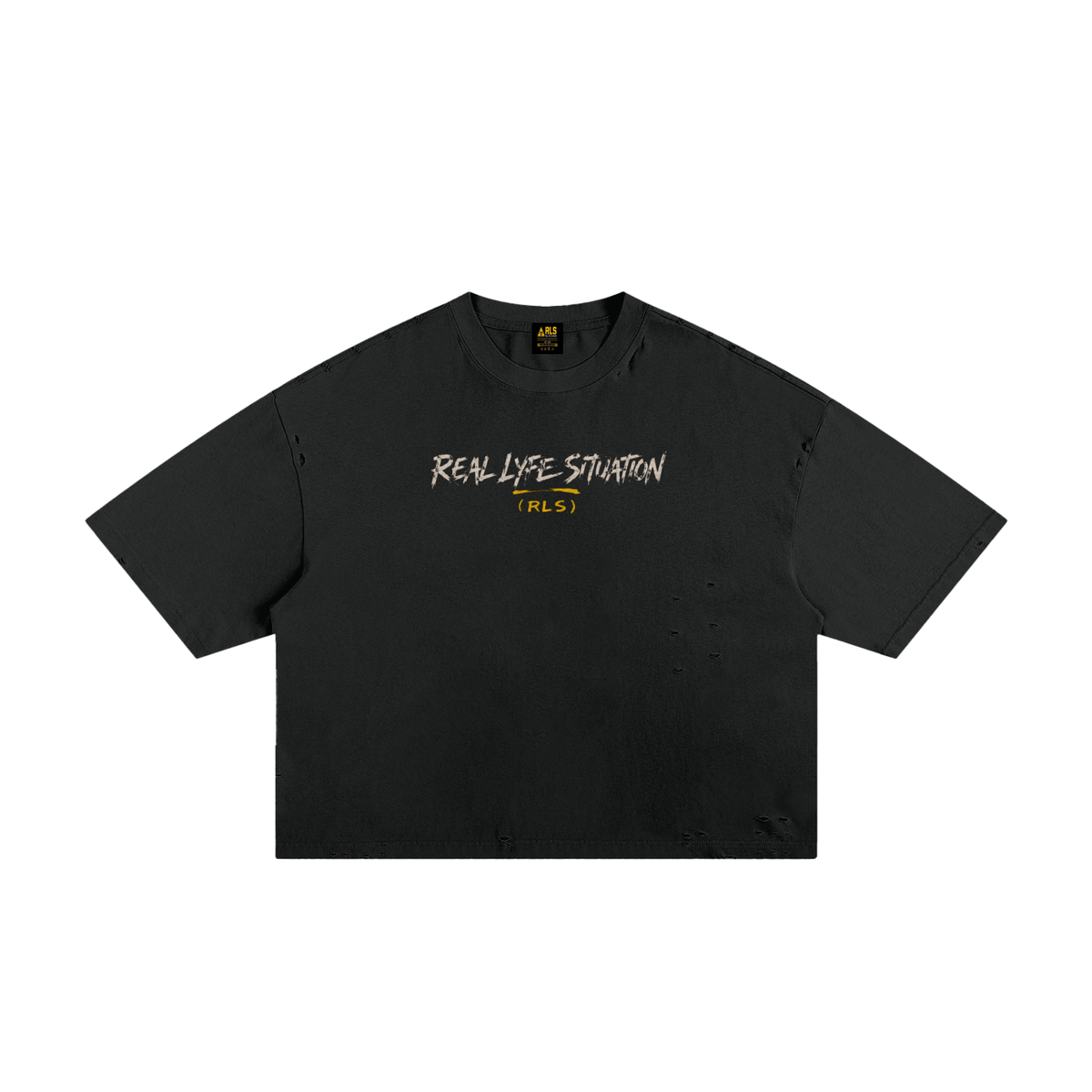RLS road block Classic Frayed Boxy Tee