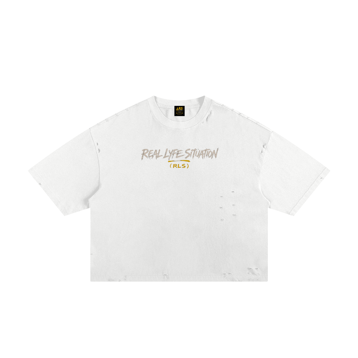RLS road block Classic Frayed Boxy Tee