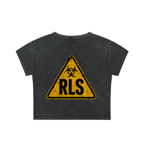 Hazard Snow Washed Crop Top