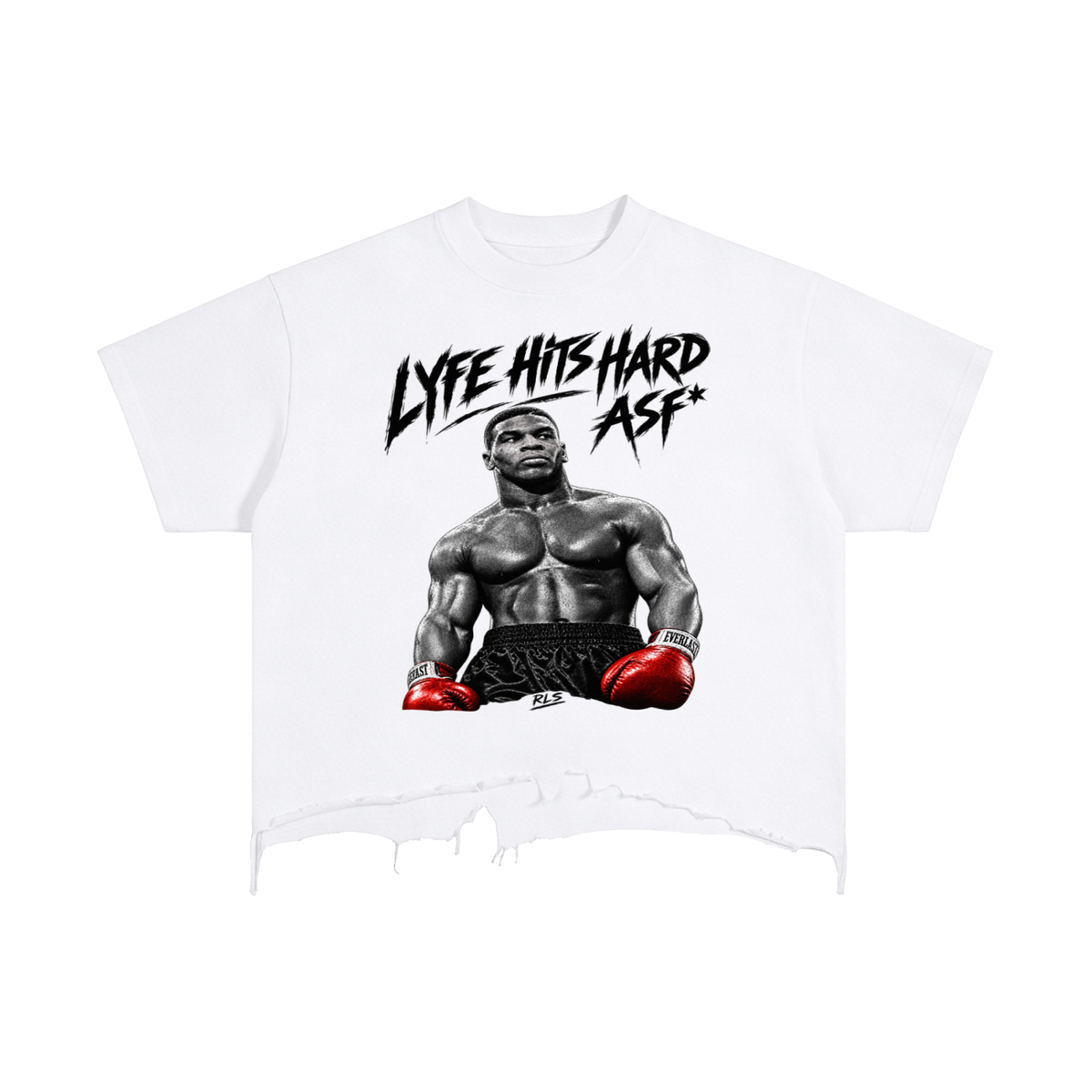 Vintage Wash Mike Tyson Boxy Distressed Hem T-Shirt
