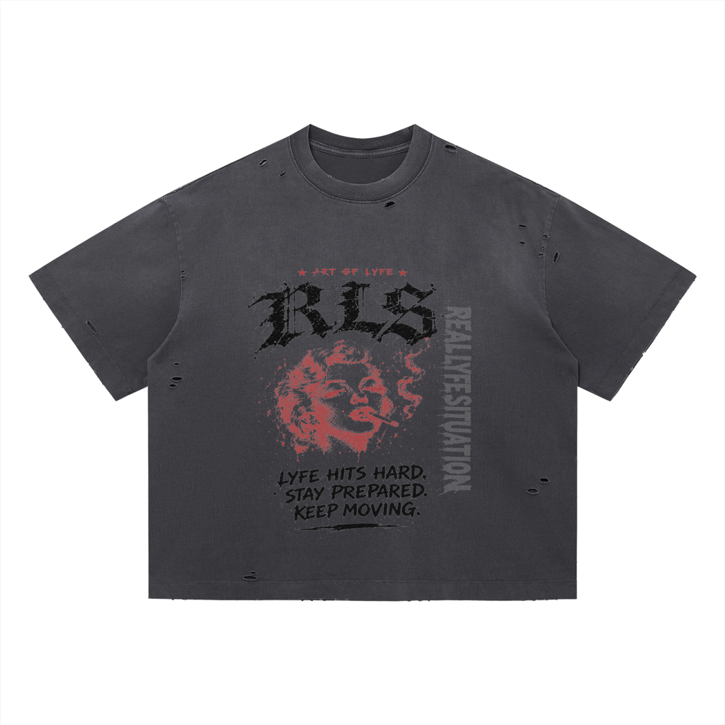 Vintage Washed Distressed Boxy Oversized T-Shirt