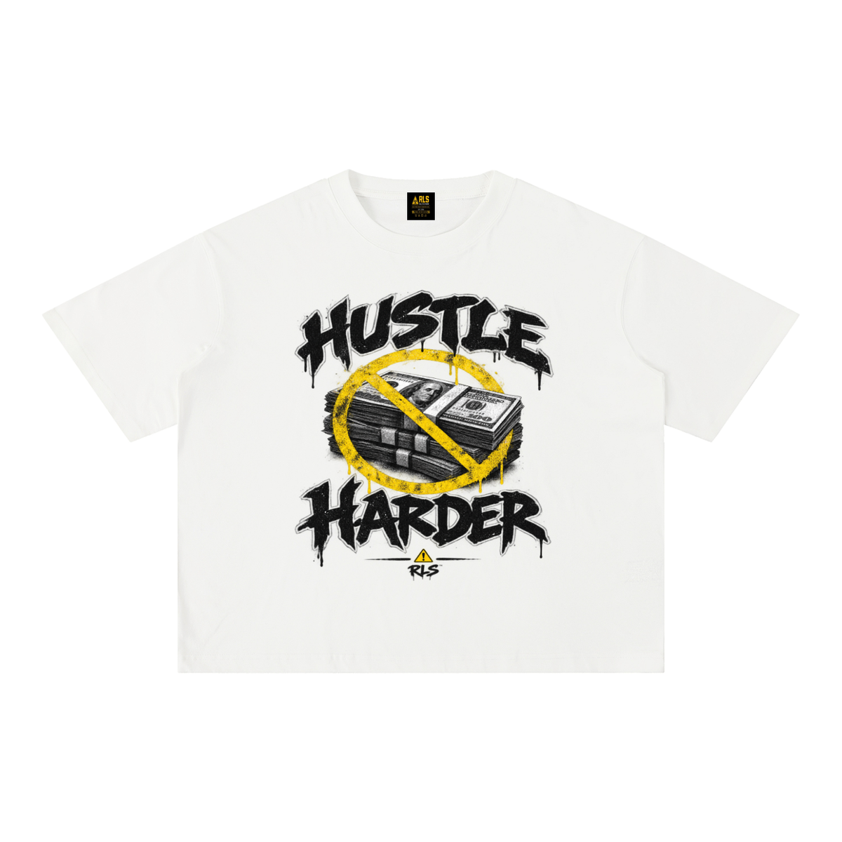 Hustle harder Mineral Wash Boxy Cotton T-Shirt