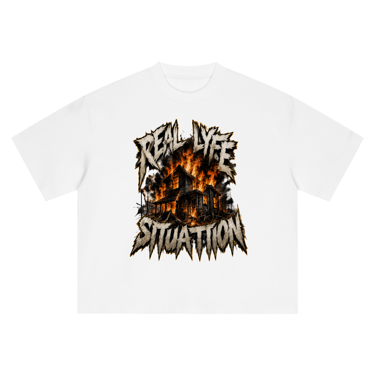 Burning house Boxy Oversized T-Shirt